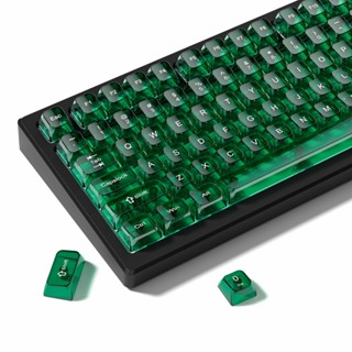 หยกโปร่งใสสีเขียว 115 คีย์ MDA โปรไฟล์ Custom Keycaps ชุดสํา…