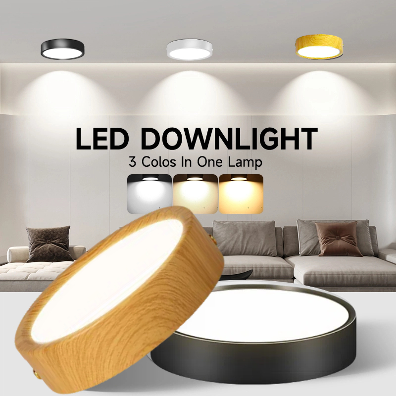 ไฟดาวน์ไลท์ LED 3สี ไฟห้องนอน 5/10/15/25Wโคมดาวน์ไลท์ สามสีปรับแสงกับหน่วยความจำ ไฟโมเดิร์น ไฟในบ้าน