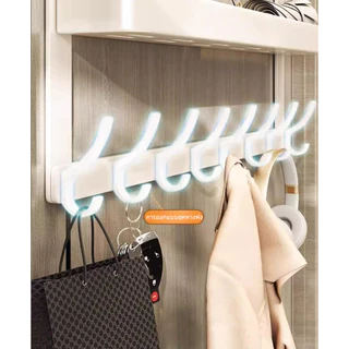 ราวแขวนผ้าติดผนังพร้อมชั้นวางแบบ Over-Door ไม่ต้องติดตั้ง – สองชั้น/ห้องนอน/ไม้แขวนเสื้อในหอพัก ชั้นวางของแบบหนา รับน้ําหนักสูงสุด 5-10 กก.