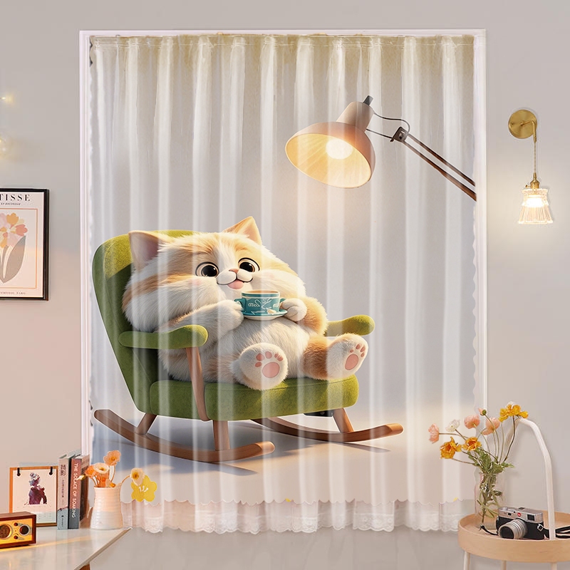 แนะนำ ผ้าม่าน ผ้าม่านการ์ตูนผ้ากอซ Velcro ปราศจากการเจาะ ราคาพิเศษ มีเก็บเงินปลายทาง