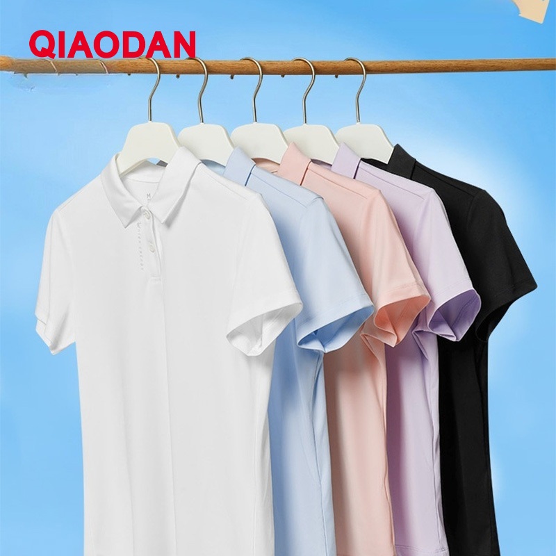 Qiaodan เสื้อโปโลกีฬาลําลองระบายอากาศของผู้หญิง XTS22241361