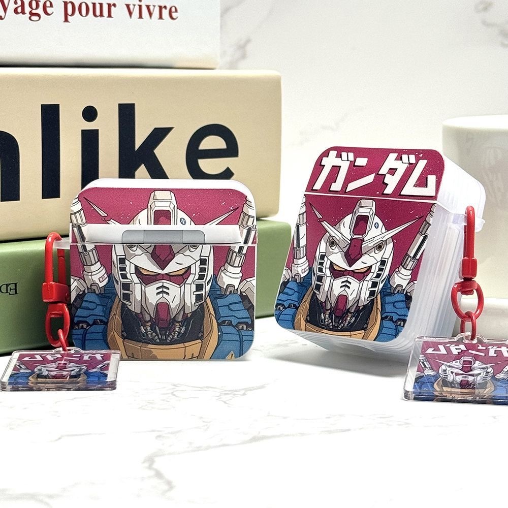 Creative Block สําหรับ AirPods 1/2/3/Pro/Pro 2/4 การ์ตูน Gundam หูฟังไร้สายบลูทูธหูฟังชาร์จกรณีรวมทุ