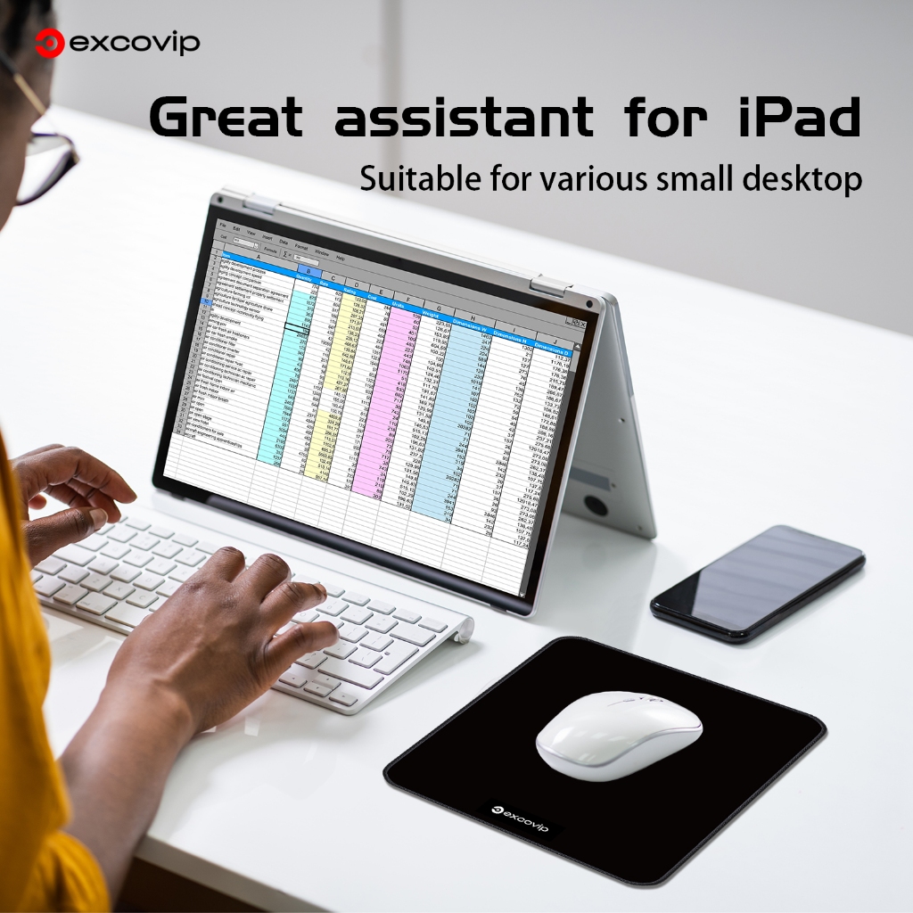 Mini Small Pad Mouse Pad Square แฟชั่นนุ่มสบายสํานักงานการเรียนรู้เกมแผ่นรองเมาส์ขนาดเล็ก Anti-slip Seaming 18 x 18 ซม. - รูปที่ 4