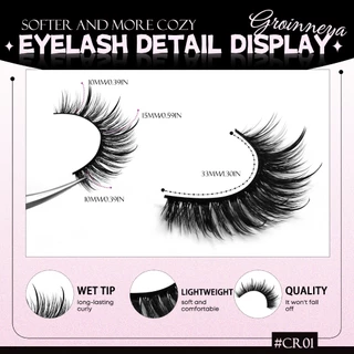 ขนตาปลอมปุย Natural Mink Lashes ดูเหมือน Extensions Fluffy 3D Volume Fake Lashes