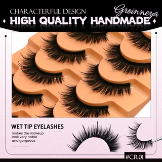ขนตาปลอมปุย Natural Mink Lashes ดูเหมือน Extensions Fluffy 3D Volume Fake Lashes