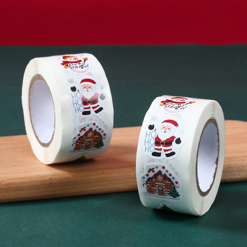 500 ชิ้น/ม้วน 8 Merry Christmas รูปแบบสติกเกอร์ Xmas Santa รอบสติกเกอร์ของขวัญแพคเกจสําหรับเด็กคริสต์มาสของขวัญ Decor Happy New ปี 2026 ของขวัญตกแต่ง