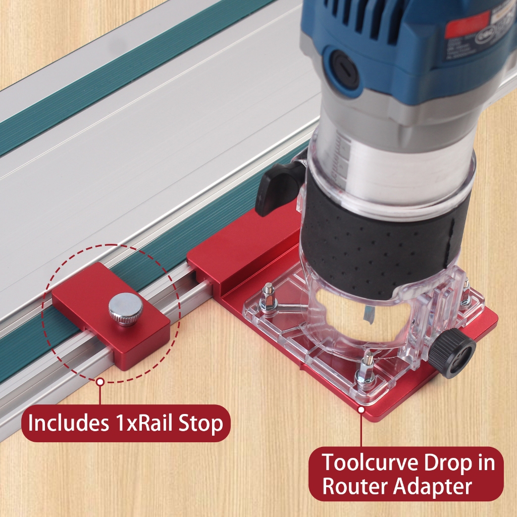 Guide Rail Adapter, Straight Line Milling Groove Aluminum Alloy Auxiliary Bracket with limiter Compatible Most Router