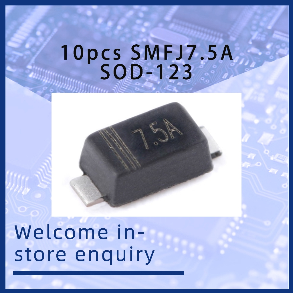 10pcs SMFJ7.5A SOD-123 7.5V/Unidirectional TVS Surge Suppression Diode