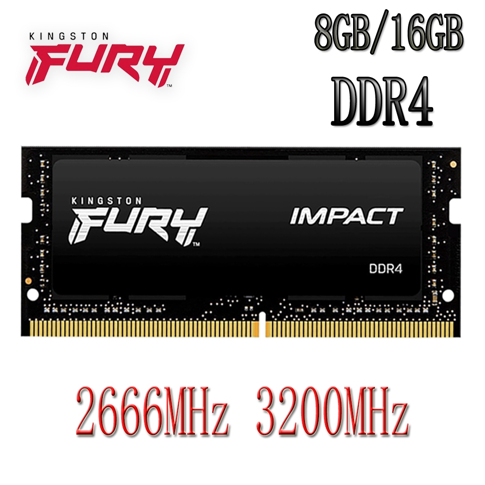Kingston FURY Impact DDR4 RAM 8GB 16GB DDR4 2666MHz 3200MHz หน่วยความจําแล็ปท็อปโน้ตบุ๊ค RAM
