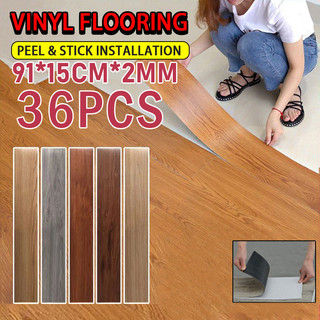 [BOX] 54sqft/36pcs vinyl flooring Mat Stickers Waterproof Self Adhesive PVC Wooden Vinyl Plank Tiles For Home Flooring