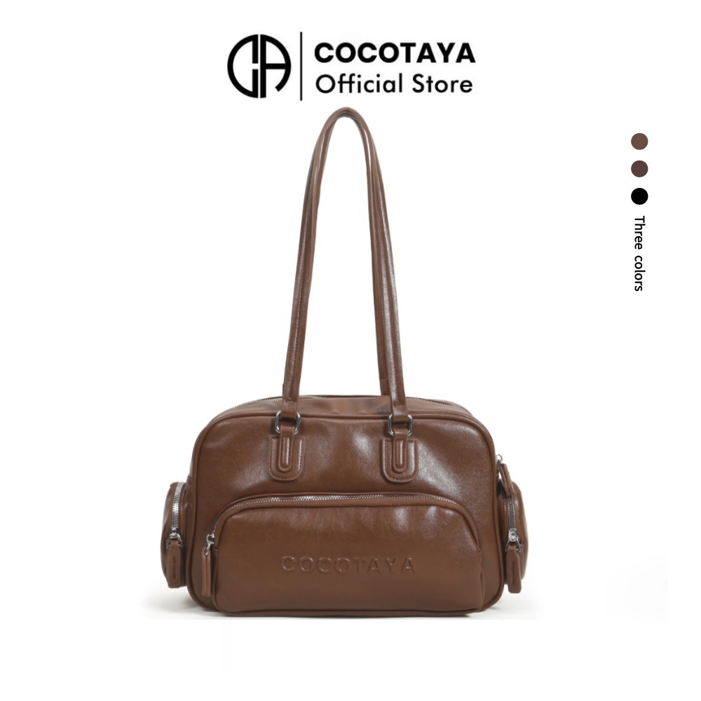 COCOTAYA- Cole Bagลดราคาชั่วคราว กระเป๋าสะพายข้างสำหรับผู้หญิง ขนาดใหญ่จากวัสดุ PU กระเป๋าสะพายข้าง