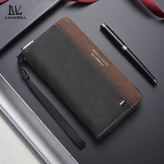 LouisWill กระเป๋าสตางค์ผู้ชายแฟชั่นกระเป๋าสตางค์ยาวกระเป๋าสต…