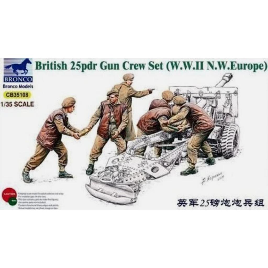 BRONCO CB35108 1/35 25pdr Gun Crew Set (WW2 NW ยุโรป)