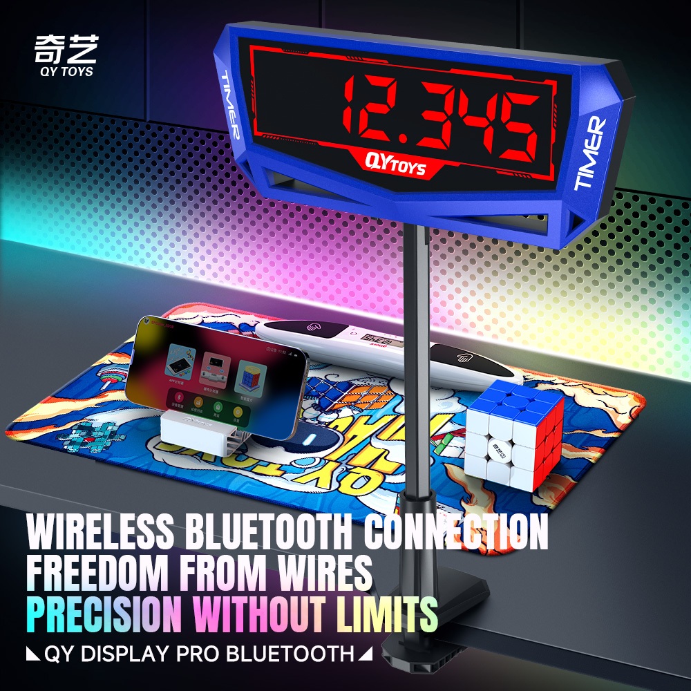 QiYi Display จอแสดงผลอัพเกรดการเชื่อมต่อบลูทูธจับเวลาความเร็ว Cube การแข่งขัน LED Timing Display Pro WCA Speed Cube ถ้วยซ้อนอย่างรวดเร็ว