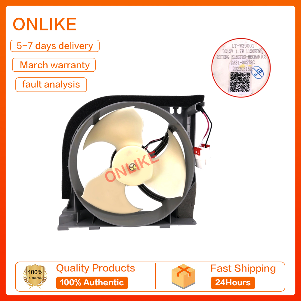 ใหม่ พัดลมระบายความร้อนตู้เย็น Samsung ของแท้ DA31-00340A มอเตอร์ DA31-00278C พัดลมยี่ห้อ LT-W39001 