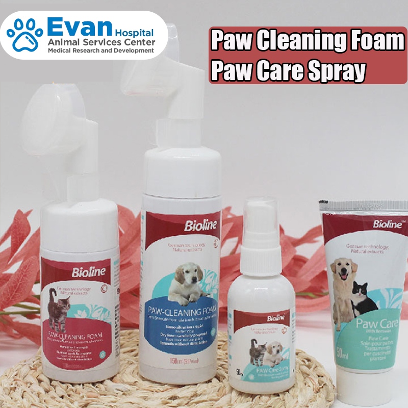 Bioline Pet Paw Care Cream Cat Cleanser Foot Care Dog Foot Wash Foam Spray Outdoor