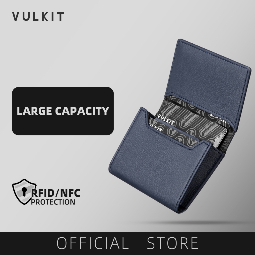 VULKIT-Slim Business Card Holder การ์ดสูงสุด 40 ใบพร้อม ID Window Magnetic Closed-VBC101