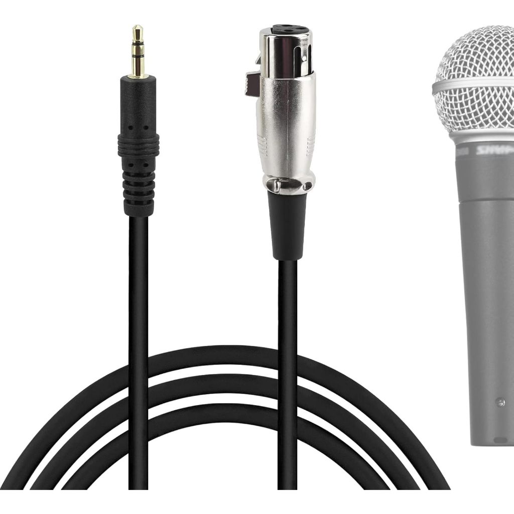 ครีเอเตอร์ 3.5MM Male to XLR Female สายไมโครโฟน 8 FT / 2.5 M, เข้ากันได้กับ Shure SM58, SM57, SM48, 