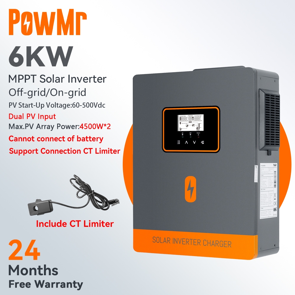 【ร้านค้าอย่างเป็นทางการ】 PowMr Solar Water Pump Inverter 6KW 500Vdc Inverter Can Not Be Connected Ba