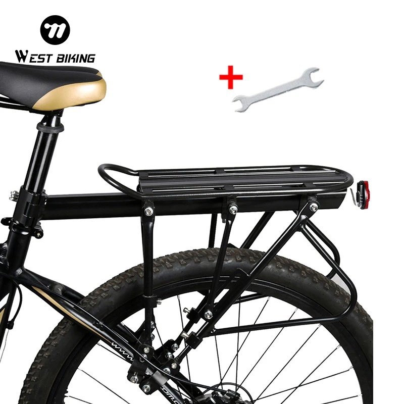 WEST BIKING ชั้นวางจักรยาน 140 Kg โหลดกระเป๋าเดินทาง Carrier Cargo อลูมิเนียมด้านหลัง Rack ขี่จักรยาน Seatpost ผู้ถือขาตั้งจักรยาน Rack