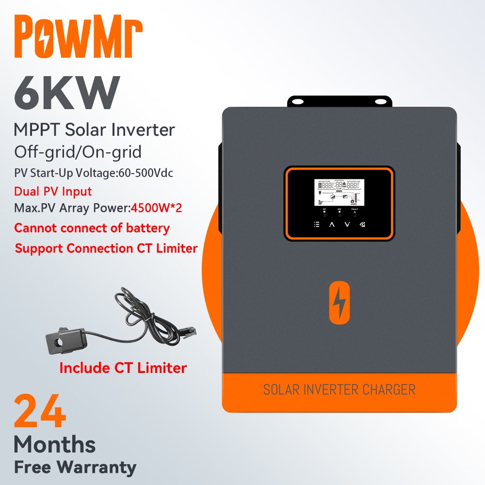 PowMr Solar Water Pump Inverter 6KW 500Vdc Inverter Can Not Be Connected Battery It has a built-in C