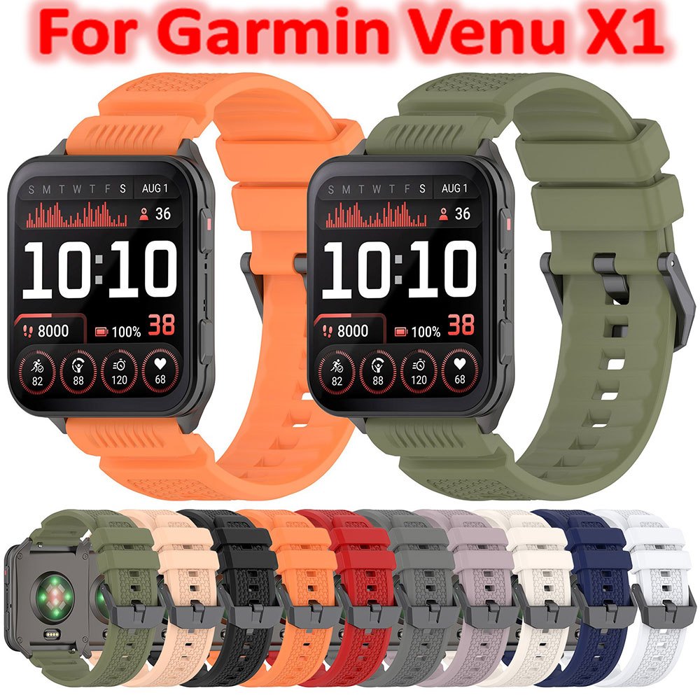 สายนาฬิกาสําหรับ Garmin Venu X1 ซิลิโคนอ่อนนุ่มสายรัดข้อมือกีฬาสร้อยข้อมือเข็มขัดสําหรับ Garmin Venu X1 เปลี่ยนอุปกรณ์เสริมสมาร์ทวอทช์