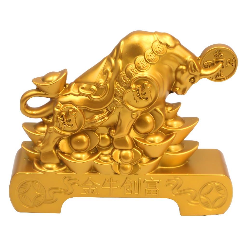 รูปปั้นฟอร์จูนบูล, กระทิงหยวนเปาทอง, ห้องนั่งเล่นสํานักงานความมั่งคั่งการตกแต่งความเจริญรุ่งเรือง, มงคล