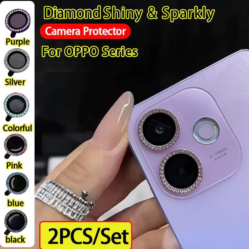 สําหรับ OPPO A5 Pro 5G ฝาครอบกล้องเพชร Shinny สําหรับ OPPO A3 Pro A78 A79 A60 A3 A3X a5i เลนส์ Glass Glitter กล้องฟิล์มด้านหลัง