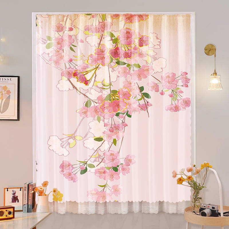 แนะนำ ผ้าม่าน ผ้าม่านตีนตุ๊กแกเส้นด้าย Flower Plus ไม่มีการเจาะ ราคาพิเศษ มีเก็บเงินปลายทาง