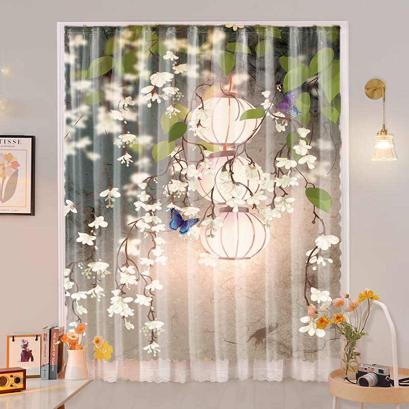 แนะนำ ผ้าม่าน ผ้าม่านตีนตุ๊กแกเส้นด้าย Flower Plus ไม่มีการเจาะ ราคาพิเศษ มีเก็บเงินปลายทาง