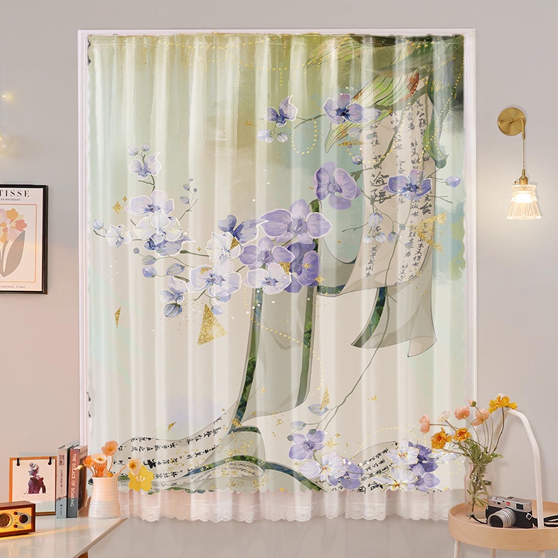 แนะนำ ผ้าม่าน ผ้าม่านตีนตุ๊กแกเส้นด้าย Flower Plus ไม่มีการเจาะ ราคาพิเศษ มีเก็บเงินปลายทาง