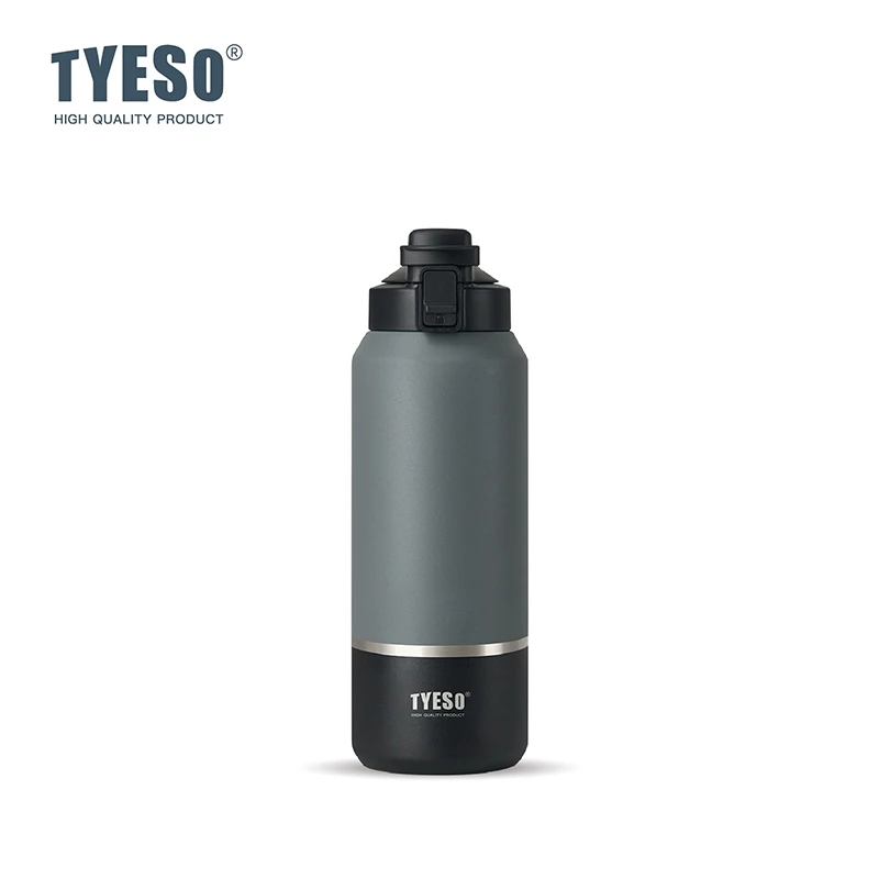 TYESO 01-01013 / 01-01014 / 01-01015 ขวดน้ำเก็บอุณหภูมิ 1200ml / 1500ml / 2000ml สแตนเลสสูญญากาศ เก็บร้อน-เย็น 24ชม. ฝา Pop-Up กันรั่ว BPA Free กระติกน้ำความจุใหญ่ thumbnail 3