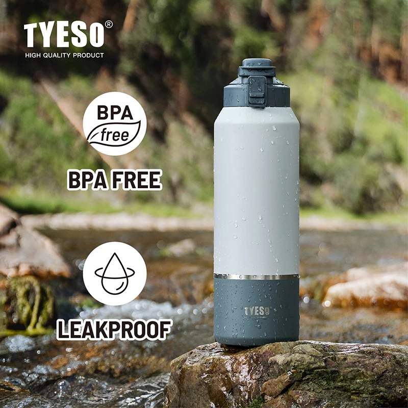 TYESO 01-01013 / 01-01014 / 01-01015 ขวดน้ำเก็บอุณหภูมิ 1200ml / 1500ml / 2000ml สแตนเลสสูญญากาศ เก็บร้อน-เย็น 24ชม. ฝา Pop-Up กันรั่ว BPA Free กระติกน้ำความจุใหญ่ thumbnail 7