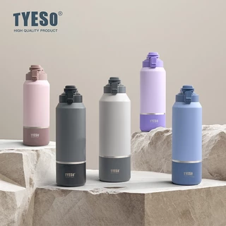 TYESO 01-01013 / 01-01014 / 01-01015 ขวดน้ำเก็บอุณหภูมิ 1200ml / 1500ml / 2000ml สแตนเลสสูญญากาศ เก็บร้อน-เย็น 24ชม. ฝา Pop-Up กันรั่ว BPA Free กระติกน้ำความจุใหญ่