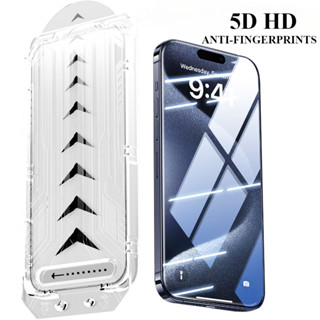 YOOVEI 5D HD การติดตั้งด้วยตนเองกระจกนิรภัยหน้าจอใสปราศจากฝุ…