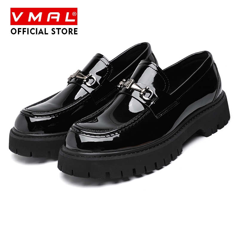 VMAL 38-46 รองเท้าโลฟเฟอร์แฟชั่นสําหรับผู้ชายลําลองหนัง Pu หนา Soled กันลื่นทนต่อการสึกหรอ