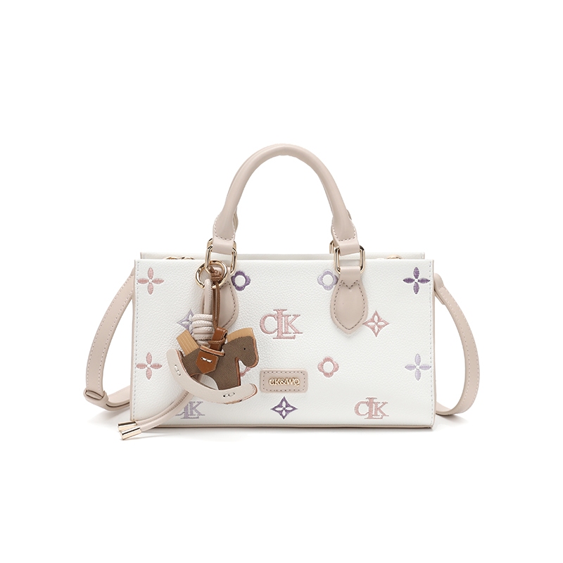 MOYOU กระเป๋าถือมอนกรมสำหรับผู้หญิง มาพร้อมจี้ม้าโยกน่ารัก ใช้ได้ทั้งเป็นกระเป๋าถือและสะพาย.crossbod