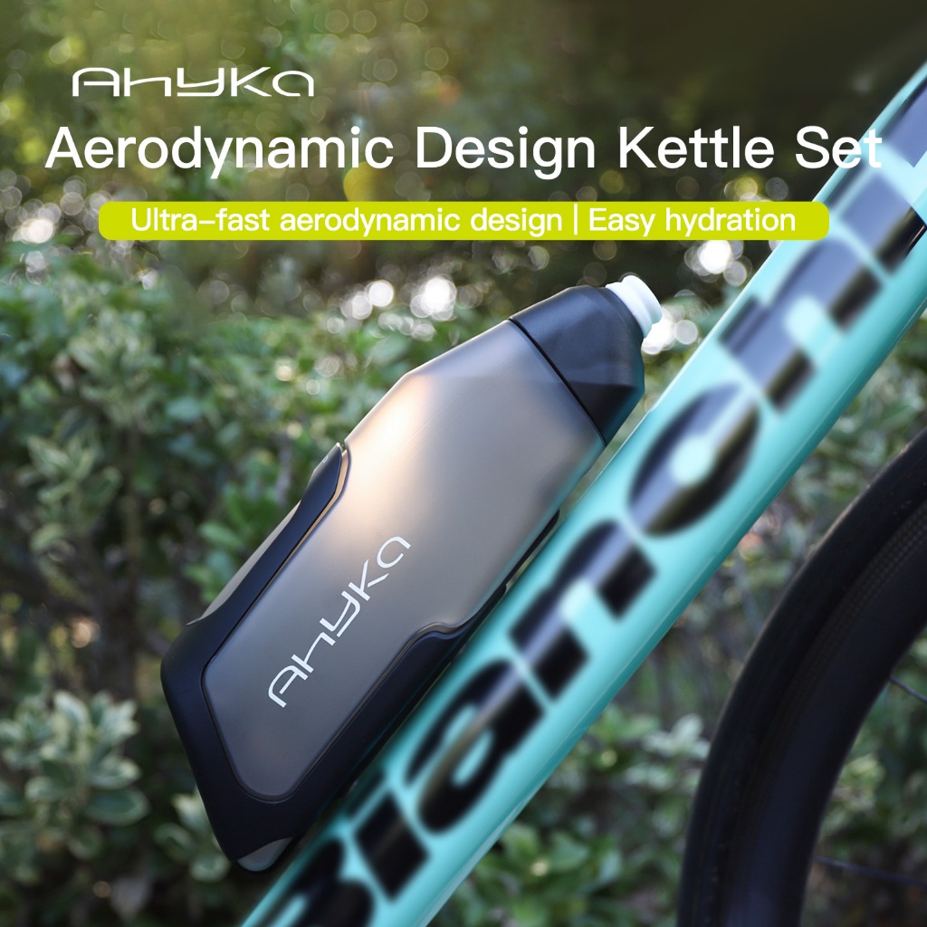 Ahyka ขวดน้ําจักรยาน Aero ขวดน้ําปั่นจักรยานพร้อมที่วางขวดน้ํา MTB จักรยานเสือหมอบ Aerodynamic ชุดขวดน้ํา