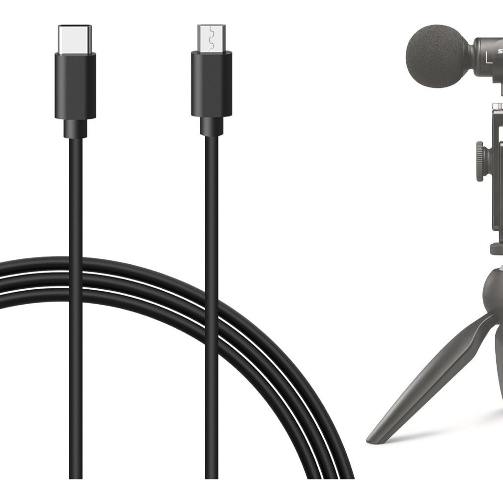 Creators สายไมโครโฟน Micro USB to USB C 4.9ft / 1.5 ม. เข้ากันได้กับ Shure MV7, MV88+, MV5, MV51, สา
