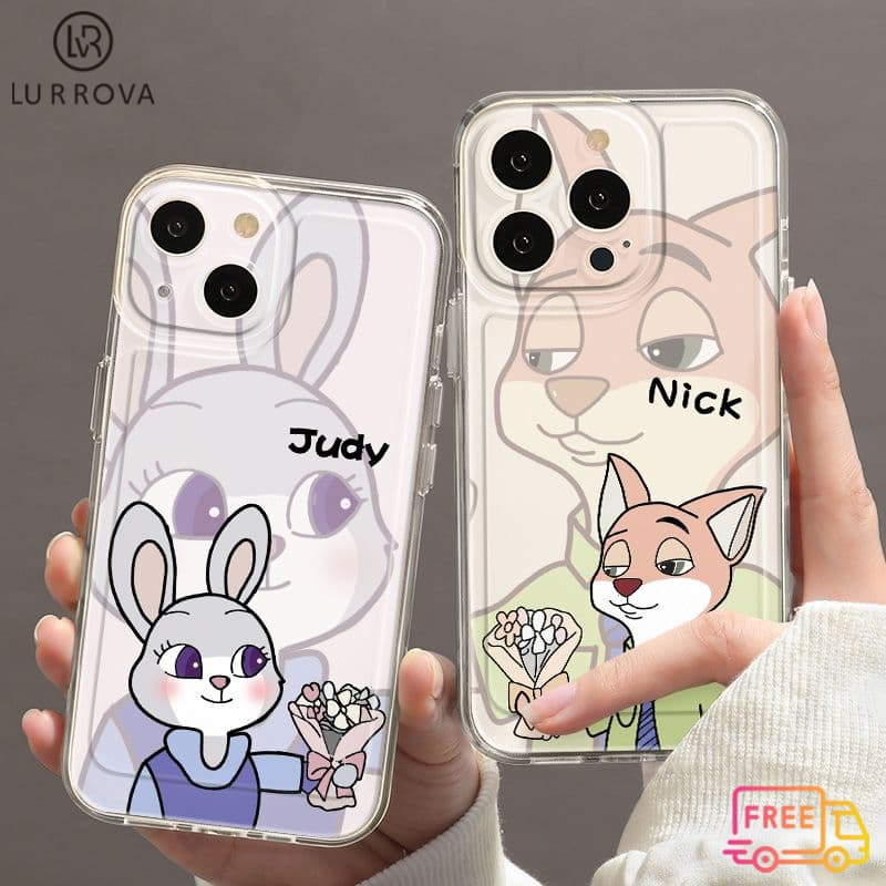 สําหรับ OPPO Reno 14F Reno 14 Pro Reno 13F Reno 13 Pro Reno12 F Reno 11F Reno 10 Reno8Z Reno7Z Reno 8T Reno6z Reno4 Reno5 การ์ตูนน่ารัก Nick และถือดอกไม้กันกระแทก TPU Judy