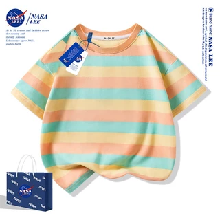 【จัดส่งภายในวันเดียว】เสื้อยืด NASA ผ้าฝ้าย ไซส์หลวม โทนสีเรียบ สำหรับทุกวัย ระบายอากาศดี สไตล์ไทย