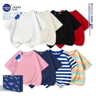 【จัดส่งภายในวันเดียว】เสื้อยืด NASA ผ้าฝ้าย ไซส์หลวม โทนสีเรียบ สำหรับทุกวัย ระบายอากาศดี สไตล์ไทย