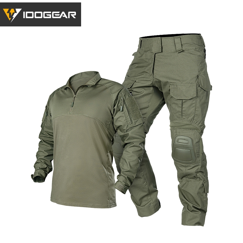 เสื้อยูนิฟอร์มยุทธศาสตร์ IDOGEAR BSR พร้อมกางเกงต่อสู้ G3 เสื้อผ้ายุทธศาสตร์ดูดซับเหงื่อที่ระบายอากาศ 3115 + 3201