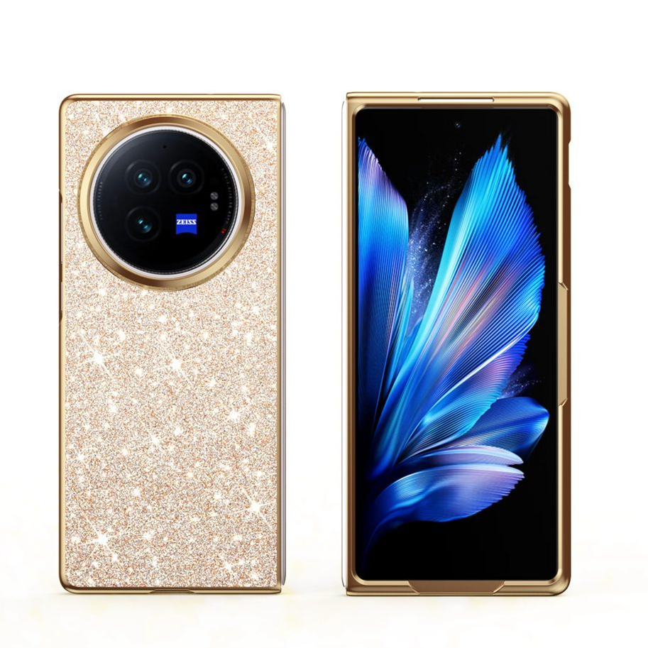 ปลอกแวววาวสําหรับ Vivo X Fold 5 2 3 Fold2 Fold5 Fold3 Pro Case Blingbling & ชุบตัวป้องกันโทรศัพท์