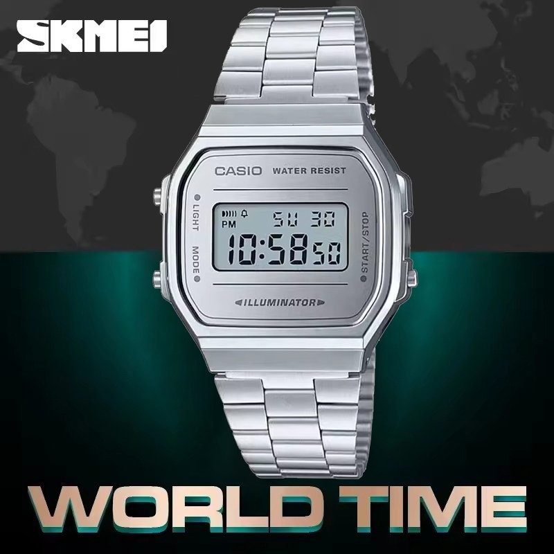 (ของแท้ 100%) คาสิโอ นาฬิกาคาสิโอของแท้ นาฬิกาข้อมือผู้ชาย CMGประกันภัย 1 ปีรุ่น A168WEM-7D นาฬิกาผู