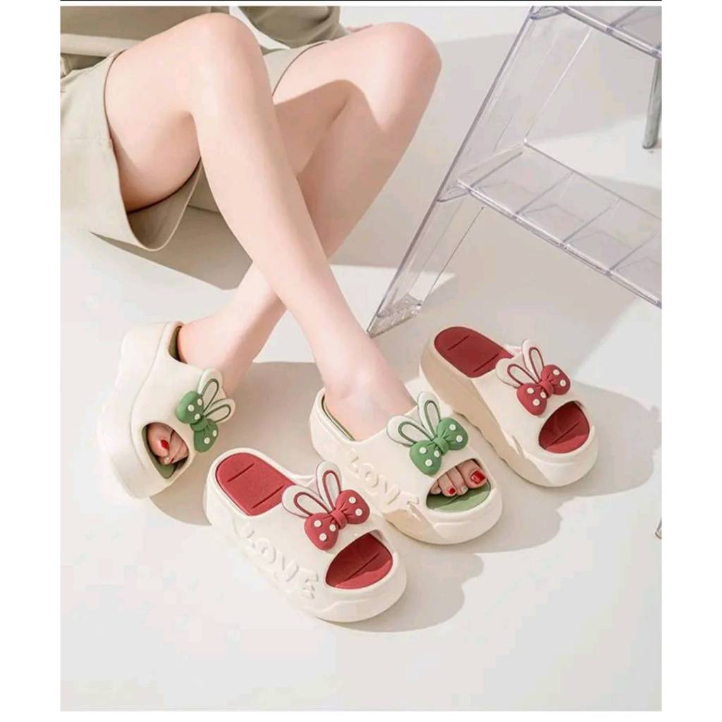 รองเท้าแตะพื้นหนาอีวา นุ่มสบาย สำหรับฤดูร้อน มีระบบระงับกลิ่นกาย ดีไซน์กระต่ายการ์ตูน สไตล์แฟชั่น