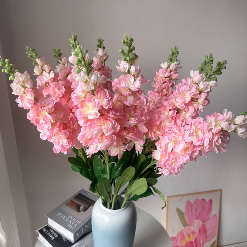 Delphinium จําลองช่อดอกไม้ผ้าไหมดอกไม้ห้องนั่งเล่นตกแต่งหรูหรา high-end ดอกไม้ปลอมตกแต่งเครื่องประดับ