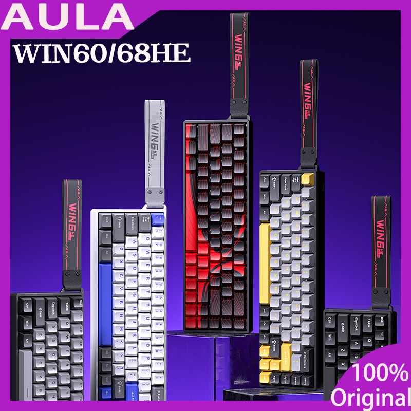 Aula WiN60 68HE คีย์บอร์ดเชิงกลแกนแม่เหล็ก RGB RT 8k คีย์บอร์ดเกมเวลาแฝงต่ํา