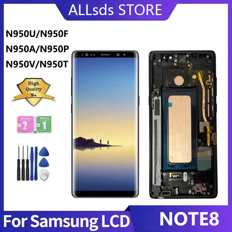 100% ทดสอบเดิม/TFT Galaxy Note8 จอแสดงผล LCD Assembly สําหรับ Samsung Galaxy Note8 Touch Digitizer หน้าจอกรอบ Toolkits N950U N950F ทั้งหมด Carriers