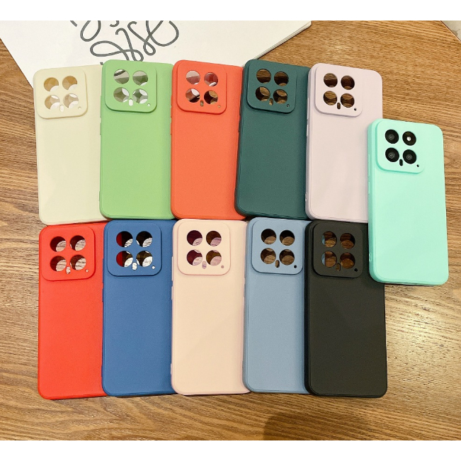 ซิลิโคนป้องกันโทรศัพท์สําหรับ Xiaomi 14 Ultra POCO C75 X6 X5 X4 F6 F5 F4 F3 M4 PRO GT 4G สีทึบง่าย Liquid Rubiks Cube กรณี Matte Matte ซิลิโคน Soft กรณีเลนส์เคลือบป้องกัน Matte รู้สึก